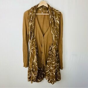 Anthropologie Knit & Knotted Linen Cotton Cardigan Size X-Large‎